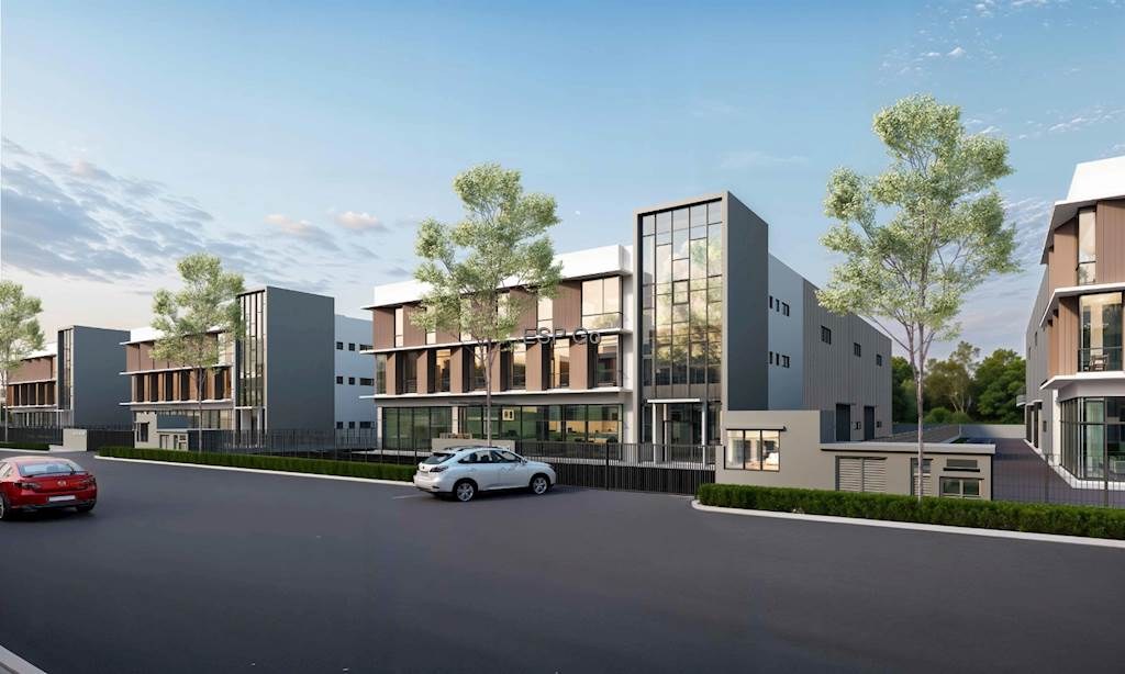 Modern corporate glass facade — Pusat Perindustrian Budiman
